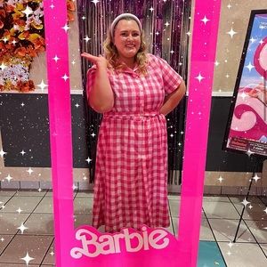 Pink Gingham Vintage Dress (Barbiecore)